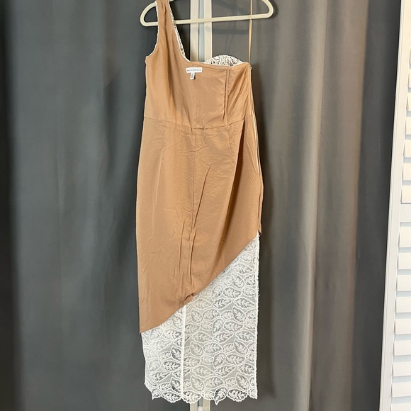 Dress the Population Magnolia One Shoulder Off-White Lace XXL Wedding Bridal EUC - Picture 9 of 15